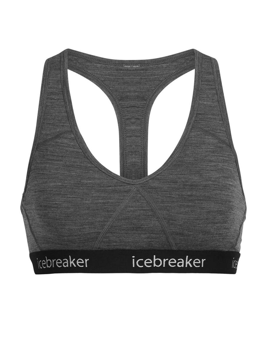 Gritstone Heather Women's Icebreaker Merino Sprite Racerback Bras | USA 1814JPQJ